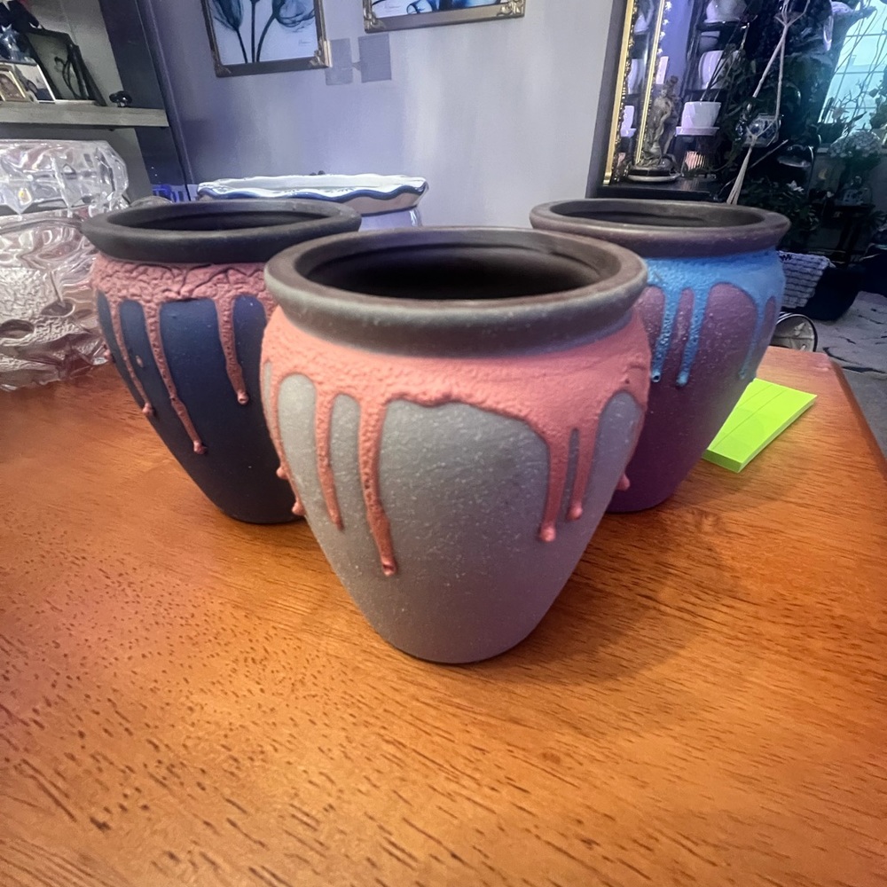 🎁PLANT POTS three succulent pots 3 colors 🌺